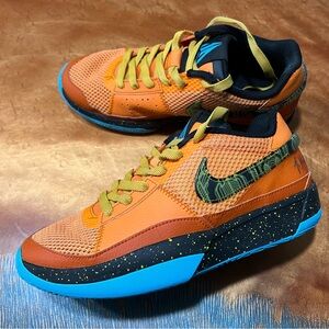 Nike JA 1 SE Morant Bright Mandarin Black Blue Yellow Sneakers size 6Y 38.5 euro